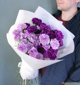 Букет "Черничные ночи" из 25 гвоздик, 25 шт