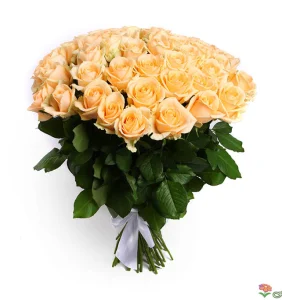 Букет из 51 персиковой розы (пр-во Россия), 51 шт, 50 см