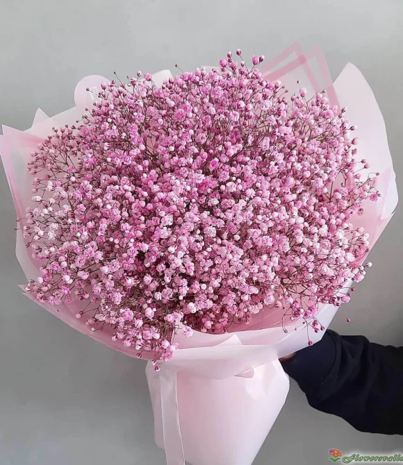 Букет из розовой гипсофилы, 11 шт.
