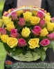 25 разноцветных роз