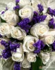 Букет из 35 белой розы и статицы