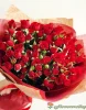 Букет из красных кустовых роз, 25 шт.