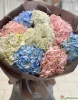 Букет из разноцветных гортензий, 9 шт.